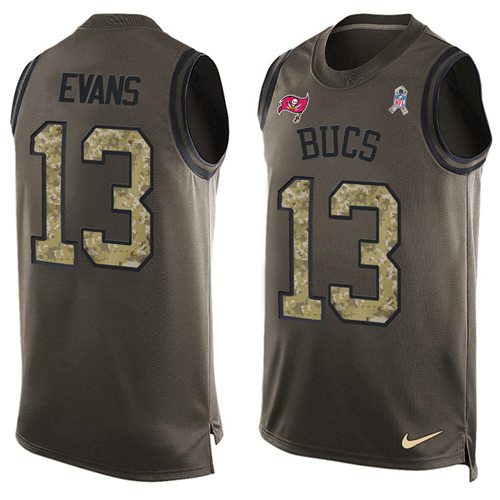 Nike Buccaneers #13 Mike Evans Green Men's Stitched NFL Limited Salute To Service Tank Top Jersey - Click Image to Close